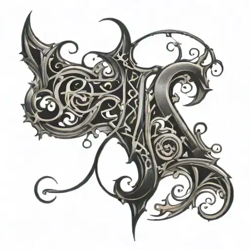 Letter In Dark Gothic Style