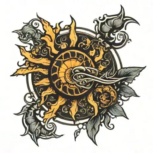 Sun With Scorpio Zodiac Sign