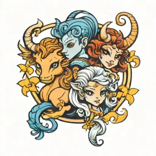 Aquarius Leo And Sagittarius Zodiac Signs Children Devil Love Two