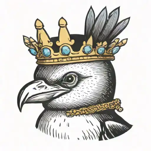 Empiror Penguin Wearing A Crown