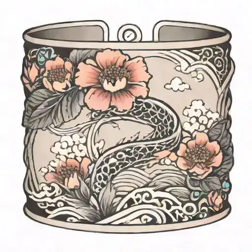 Bracelet In Japanese Style Of Realism And Graphics