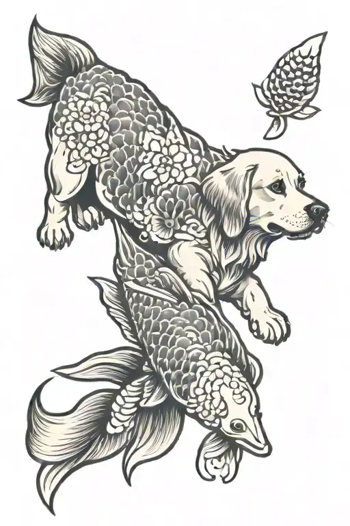 Golden Retriever Shiro Koi Fish