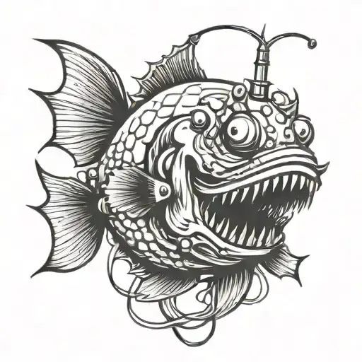 Angler Fish With Fishing Rod Antenna