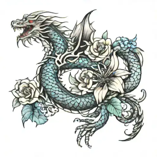 Dragon And Flower Back