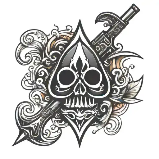 Spade Symbol With Guns