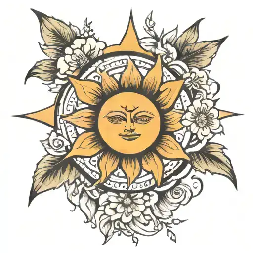 Sun With Flowers