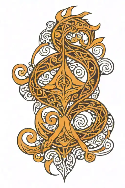 Aquarius Symbol Incorporated Into A Tribal Patterns