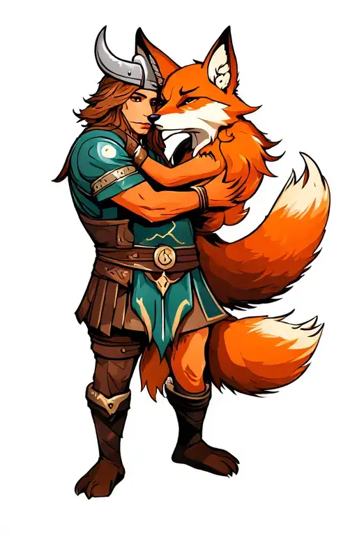 Viking Hugs The Fox
