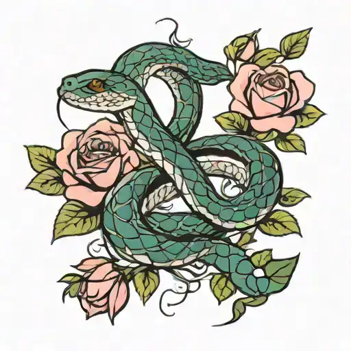 Snake And Roses