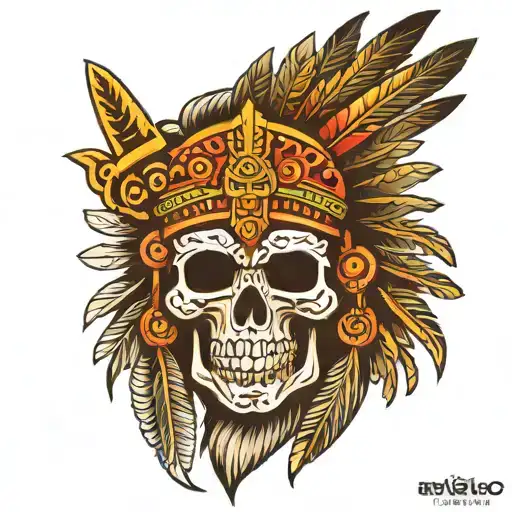 Aztec Warrior Skull