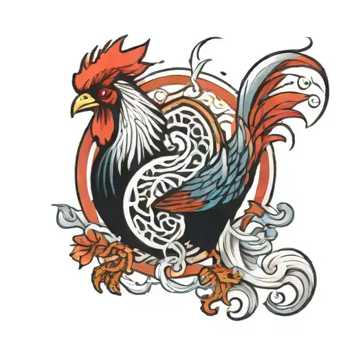 Rooster Ying And Yang