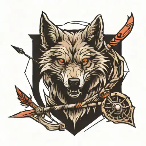 Twisted Wolf Body Impaled By Arrows