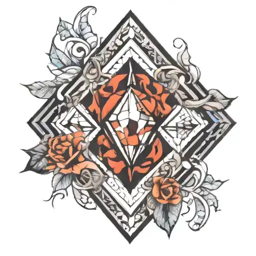 Diamond Outline Looking 3D