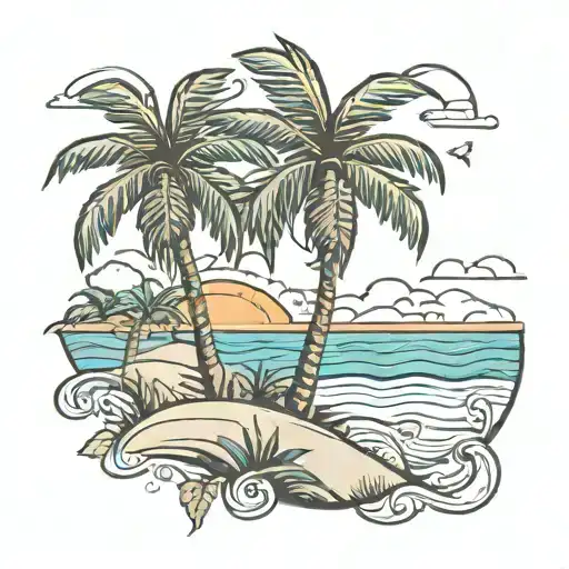 Beach With Palm Trees