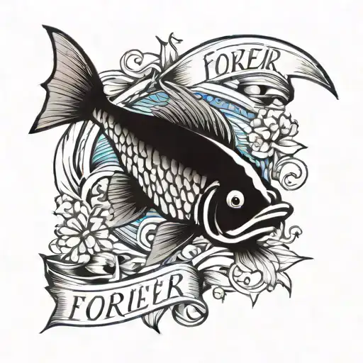 Memorial Fish Tattoo That Says Forever Fishing