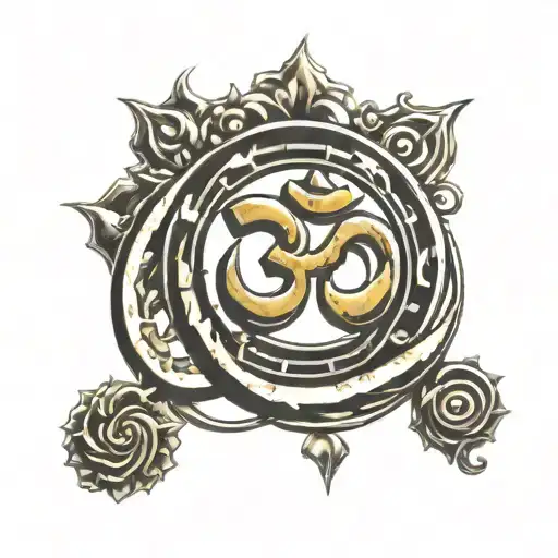 Om Symbol In Metal Goth