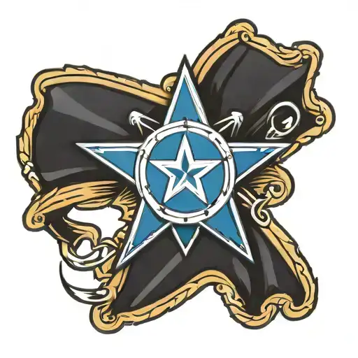 Newcastle Tattoo Blue Star Badge Football