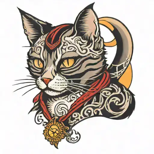 Cat Medication Pose 3 Eyes With Moon