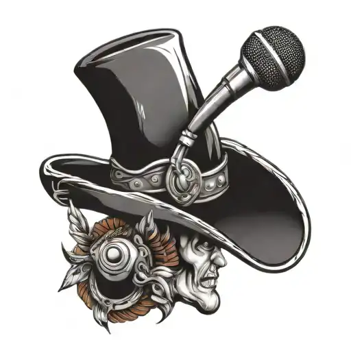 Cowboy Hat Microphone Surrounded By Musical