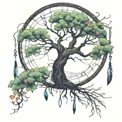 A Tree Of Life In A Dream Catcher