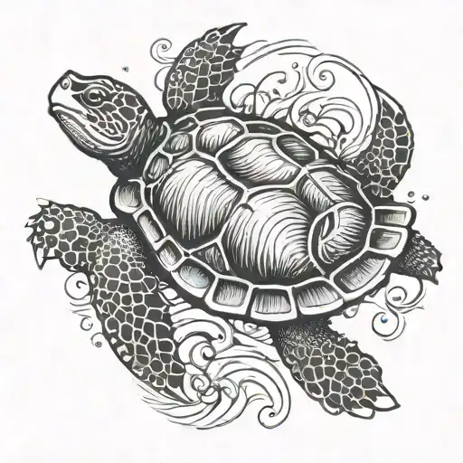 Turtle Swimming Gracefully And Other Animals