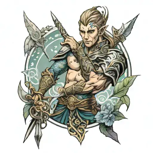 Elven Warrior Wielding