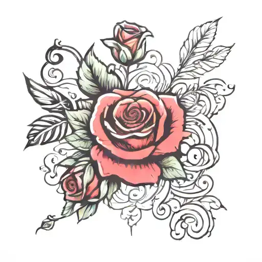 Name With Rose Stem Going Threw It