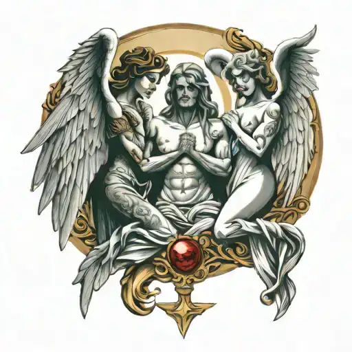 3 Angels Vs Evil On Both Arms