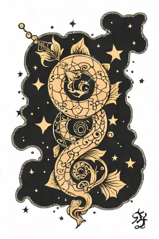 Pisces Constellation With 3 Number 9 Intertwined