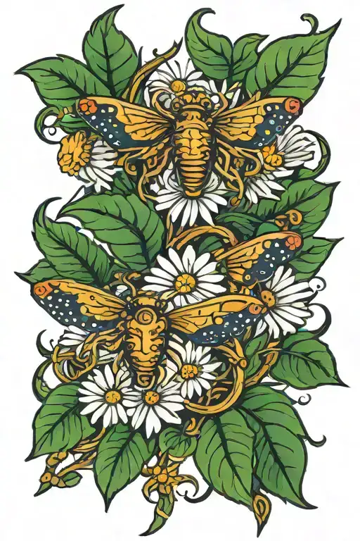 Daisies With Taurus And Virgo Symbol