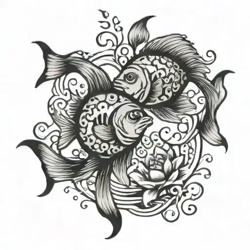 Cancer And Pisces Fish Swimming