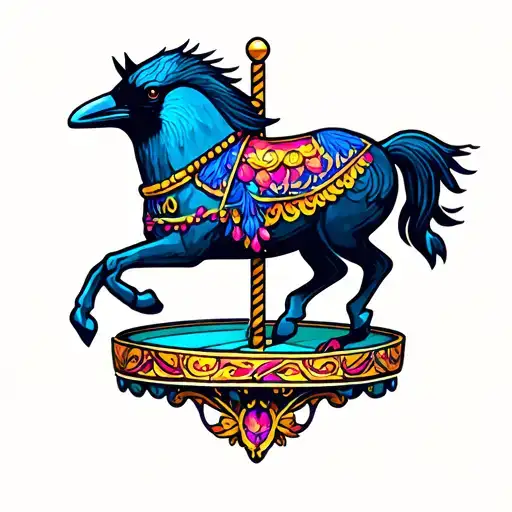 Crow Carousel Horse