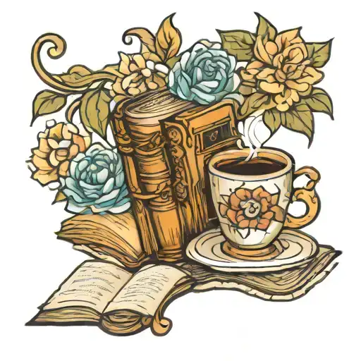 Books Floral Coffee