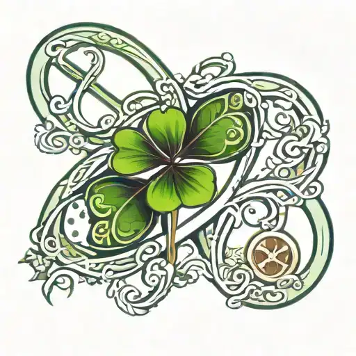 Four Leaf Clover With Infinity Sign