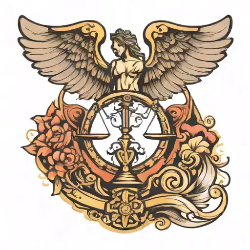 Libra Zodiac Sign With Angel Wings