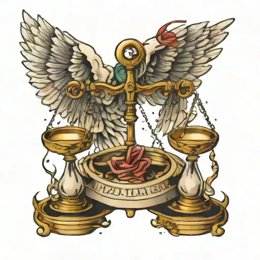 Broken Libra Scale With Angel Wings