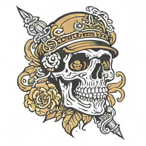Skull With New Orleans Saints Logo