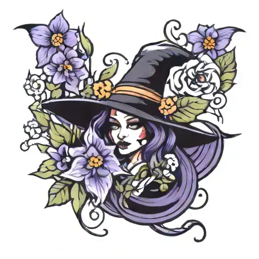 Witchy With Violets And Narcisus Flower