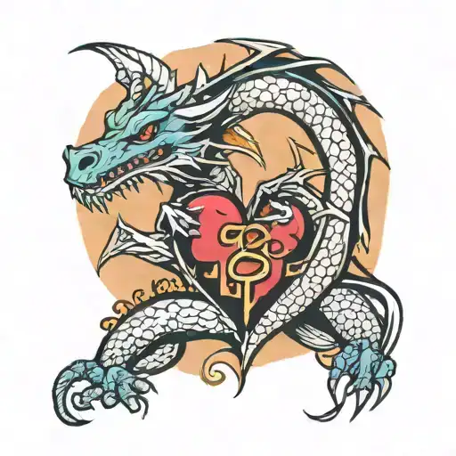 Dragon Wrapped With Broken Heart