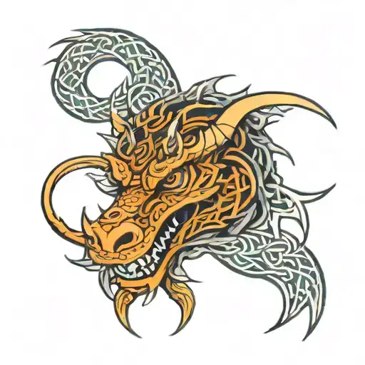 Celtic Dragon Head