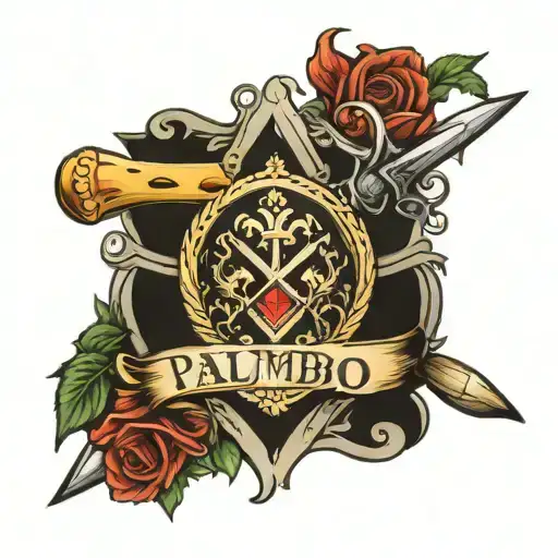 Dagger And Palumbo Family Name Crest