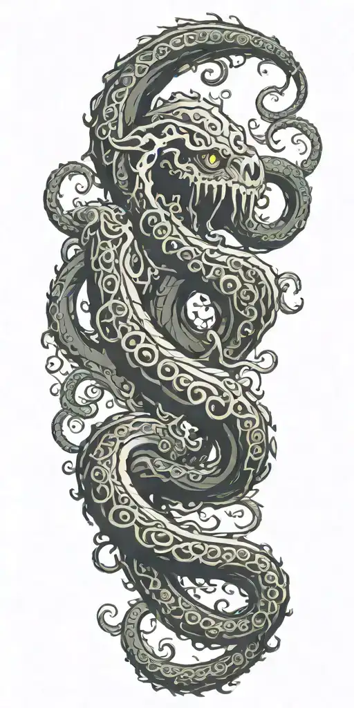 Kraken Tentacles Spiral Down Arm