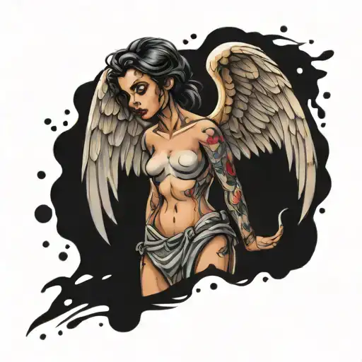 Cartoon Angel With Battle Scars