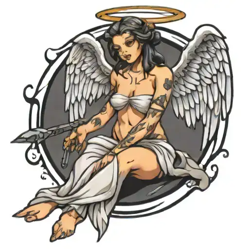 Cartoon Angel With Battle Scars