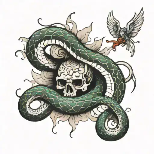 Snake With Angel Falling