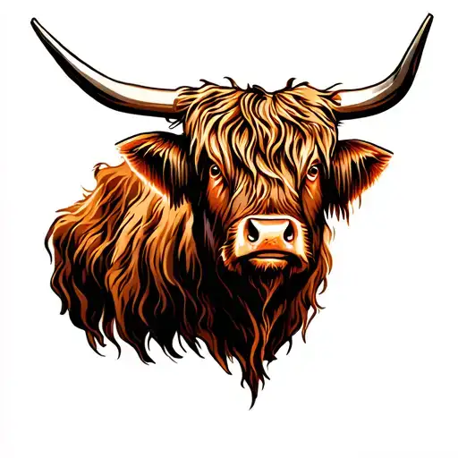 Highland Cow Face Emerging