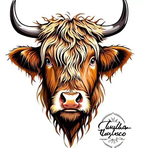 Highland Cow Face Emerging