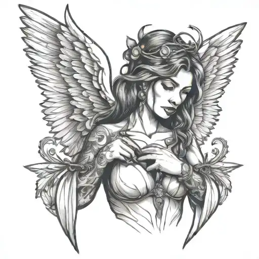 Woman Angel Handcuffs