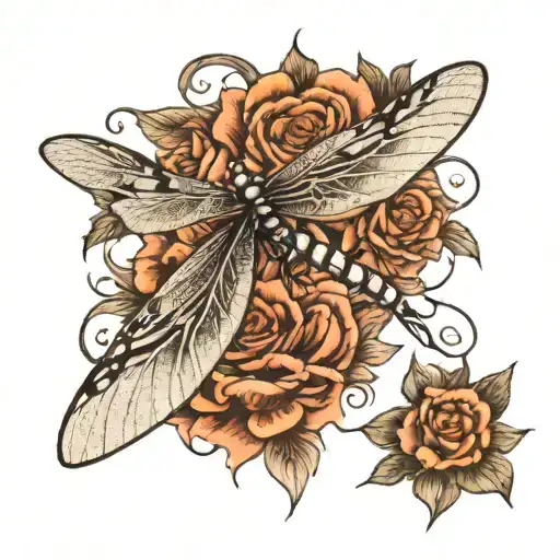 Black And White Dragon Fly Pointing Left With The Date 11 01 2023 Underneath