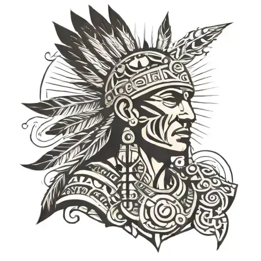 Inca Warrior With Sun